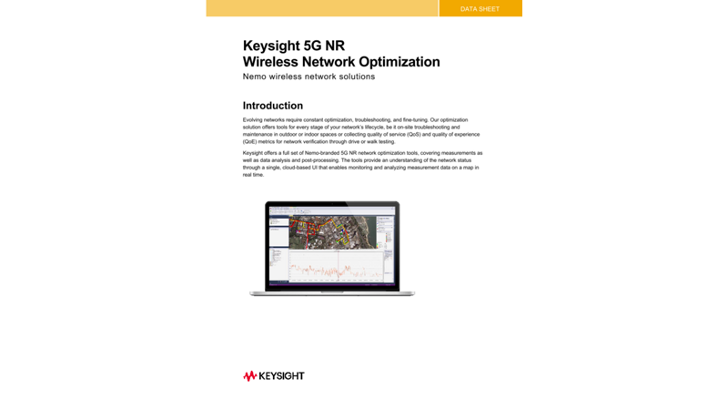 Keysight 5G NR Network Optimization Solution